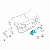 OEM 2007 Mercury Milan Lock Assembly Diagram - 7E5Z-5443200-B