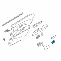 OEM Infiniti Q70L Power Window Switch Assembly, Rear Left Diagram - 25431-4AM0A