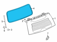 OEM 2022 GMC Yukon XL Glass Weatherstrip Diagram - 84921039