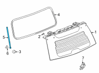 OEM 2021 Cadillac Escalade Window Lift Cylinder Diagram - 84663715