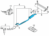 OEM Kia Seltos Center Muffler Assembly Diagram - 28650Q5150