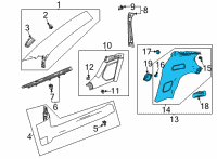 OEM 2021 Chevrolet Corvette Lock Pillar Trim Diagram - 84722112