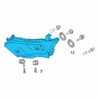 OEM Nissan Quest Headlamp Housing Assembly, Driver Side Diagram - 26075-1JA0C