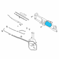 OEM 2003 Hyundai Tiburon Windshield Wiper Motor & Crank Arm Assembly Diagram - 98110-2C100