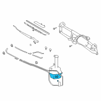 OEM Hyundai Tiburon Windshield Washer Reservoir Assembly Diagram - 98620-2C500