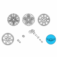 OEM Hyundai Aluminium Wheel Hub Cap Assembly Diagram - 52960-B1000