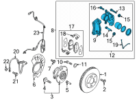 OEM 2019 Kia Niro EV Front Brake Caliper, Left Diagram - 58180K4A00