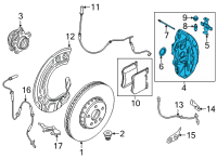 OEM 2021 BMW M340i BRAKE CALIPER HOUSING, RED Diagram - 34-11-6-897-350