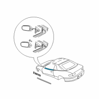 OEM 1996 Chevrolet Cavalier Molding, Front Side Door Upper LH (At Belt) Diagram - 12362967