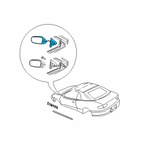 OEM 1998 Pontiac Sunfire Mirror Asm, Outside Rear View-RH (Manual) Diagram - 88892498