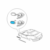 OEM 1998 Chevrolet Cavalier Mirror Kit, Outside Rear View Diagram - 12367168