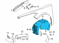 OEM 2020 Chevrolet Corvette Fender Liner Diagram - 84936269