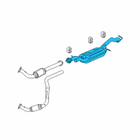 OEM Hummer Exhaust Muffler (W/Exhaust Pipe & Tail Pipe) Diagram - 10398386