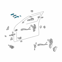 OEM Lexus LS430 Front Door Outside Handle Assembly Diagram - 69210-50060-D0