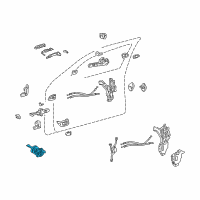 OEM 2004 Lexus LS430 Door Lock Cylinder & Key Set, Left Diagram - 69052-50130