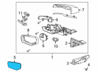 OEM 2016 Cadillac CTS Mirror Glass Diagram - 23177535