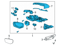 OEM 2021 Cadillac CT5 Mirror Assembly Diagram - 84827428