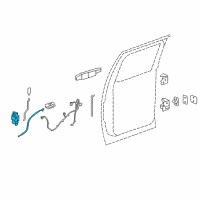 OEM 2011 GMC Sierra 3500 HD Rear Side Door Latch Assembly Diagram - 25876395