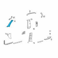 OEM 2014 Toyota Land Cruiser Weatherstrip Pillar Trim Diagram - 62220-60300-A1