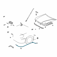 OEM 2001 Lexus IS300 Cable Assy, Hood Lock Control Diagram - 53630-53010