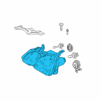 OEM 2000 Lexus LX470 Headlamp Unit Assembly, Right Diagram - 81130-6A082