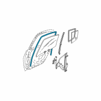 OEM Nissan Maxima Glass Run-Rear Door Window, RH Diagram - 82330-7Y000