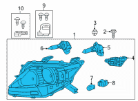 OEM 2015 Lexus RX350 Headlamp Assembly, Left Diagram - 81150-0E150