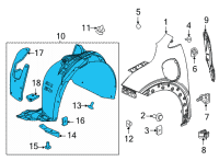 OEM Chevrolet Bolt EUV Fender Liner Diagram - 42693359