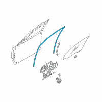 OEM Kia Amanti Run-Front Door Window Glass R Diagram - 825403F000