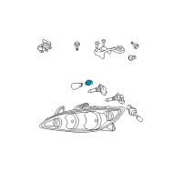 OEM 2004 Toyota RAV4 Back Up Lamp Bulb Socket Diagram - 90075-99080