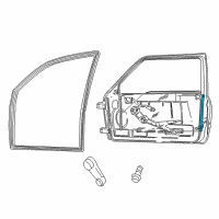 OEM 2008 Dodge Ram 1500 Channel-Front Door Glass Lower Diagram - 55276129AD