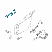 OEM 2009 Nissan Sentra Front Door Outside Handle Assembly, Left Diagram - 80607-ZT52B