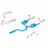 OEM 2009 Chevrolet Impala Exhaust Muffler Assembly (W/ Exhaust Pipe & Tail Pipe) Diagram - 25794073