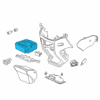 OEM 2013 Honda Odyssey Tray Assy., Center *NH686L* (LIGHT WARM GRAY) Diagram - 77230-TK8-A01ZA