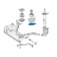 OEM 1995 BMW 750iL Front Coil Spring Lower Rubber Pad Mount Diagram - 31-33-1-094-795