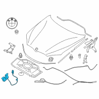 OEM 2015 BMW X5 Lock, Engine Compartment. Lid With Switch, Right Diagram - 51-23-7-308-068