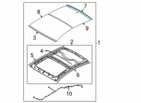 OEM 2022 Hyundai Sonata W/STRIP-PANORAMAROOF RR Glass Diagram - 81644-L5500