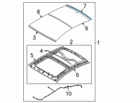 OEM 2020 Hyundai Sonata W/STRIP-PANORAMAROOF RR Glass Diagram - 81644-L5500