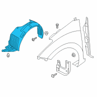 OEM Hyundai Front Wheel Guard Assembly, Right Diagram - 86812-A5000