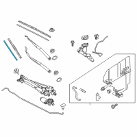 OEM 2018 Kia Optima Passenger Windshield Wiper Blade Assembly Diagram - 983612B000