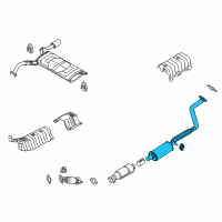 OEM Kia Forte5 Center Muffler Assembly Diagram - 28650A7350