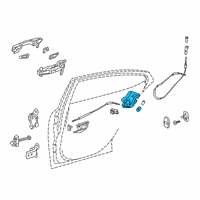 OEM Lexus ES300h Rear Door Lock Assembly Diagram - 69050-06150