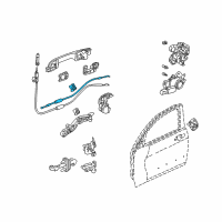 OEM Honda Cable, Right Rear Inside Handle Diagram - 72631-SDC-A02