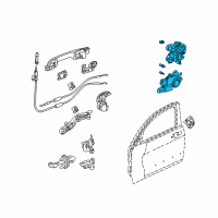 OEM 2007 Honda Accord Lock Assembly, Right Rear Door Diagram - 72612-SDA-A01