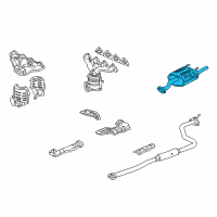 OEM 1999 Honda Civic Muffler Set, Exhuast Diagram - 18030-S01-C21