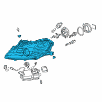 OEM 2002 Honda S2000 Headlight Unit, Passenger Side Diagram - 33101-S2A-A02