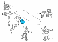 OEM 2020 Toyota Camry Side Transmission Mount Diagram - 12362-F0011