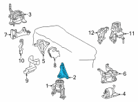 OEM Lexus NX250 Engine Mount Diagram - 1231125070