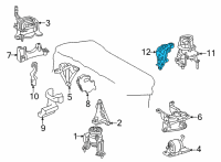 OEM Lexus NX250 Engine Mount Bracket Diagram - 1230325010