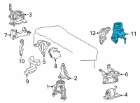 OEM Lexus NX250 Engine Mount Diagram - 1237125050